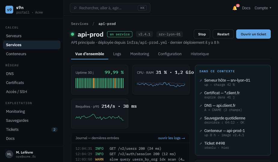 Monitoring du service