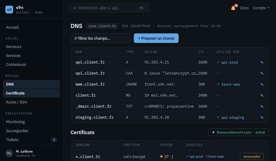 Zone DNS et certificats